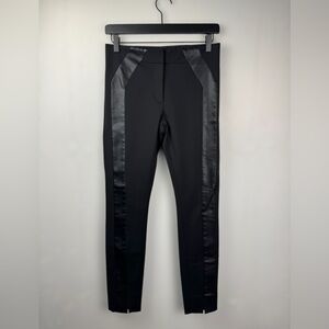 Armani Exchange Women’s faux leather strip tuxedo pants black size 2‎